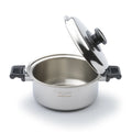 KitchenKraft Deep Fry Kadhai with Lid Stainless Steel 3L Glitchgear