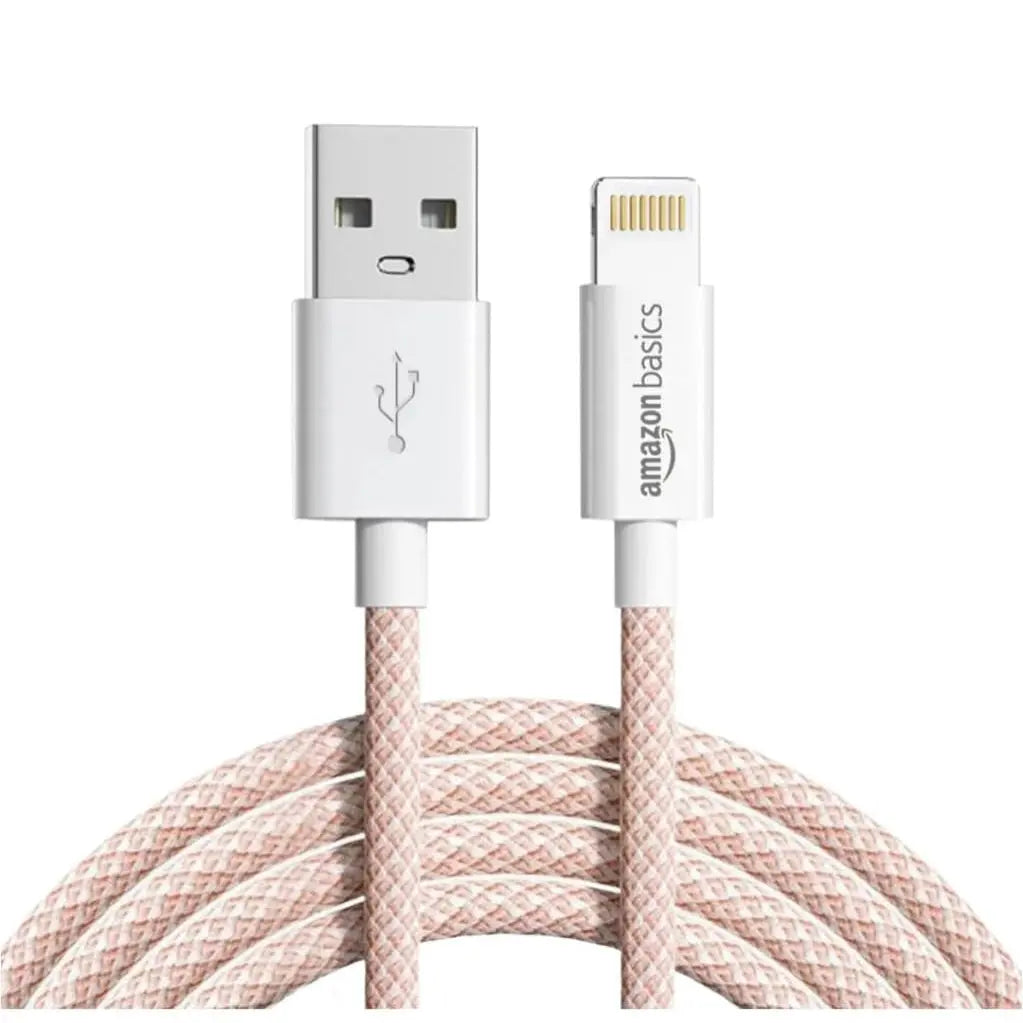 Amazon Basics USB-A to Lightning Braided Cable – Rose Gold Glitchgear