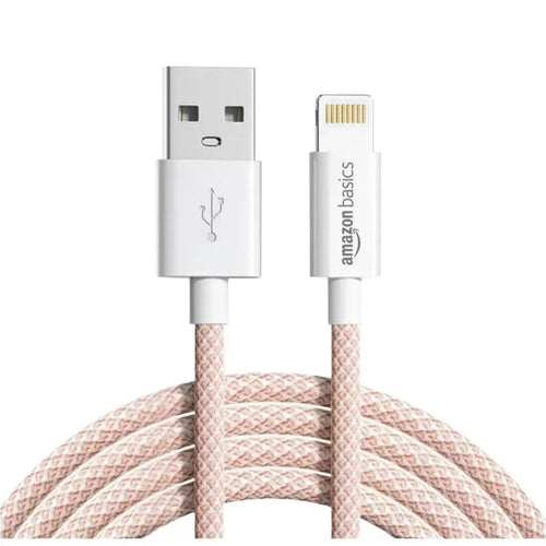 Amazon Basics USB-A to Lightning Braided Cable – Rose Gold Glitchgear