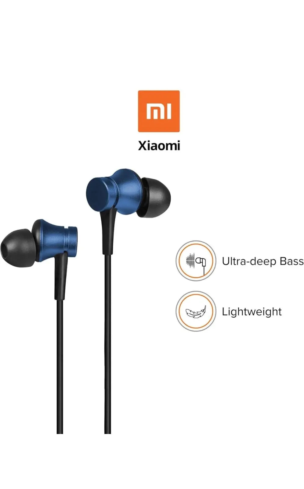 Xiaomi Wired Earphones – Blue | Ultra-deep Bass & Lightweight Xiaomi