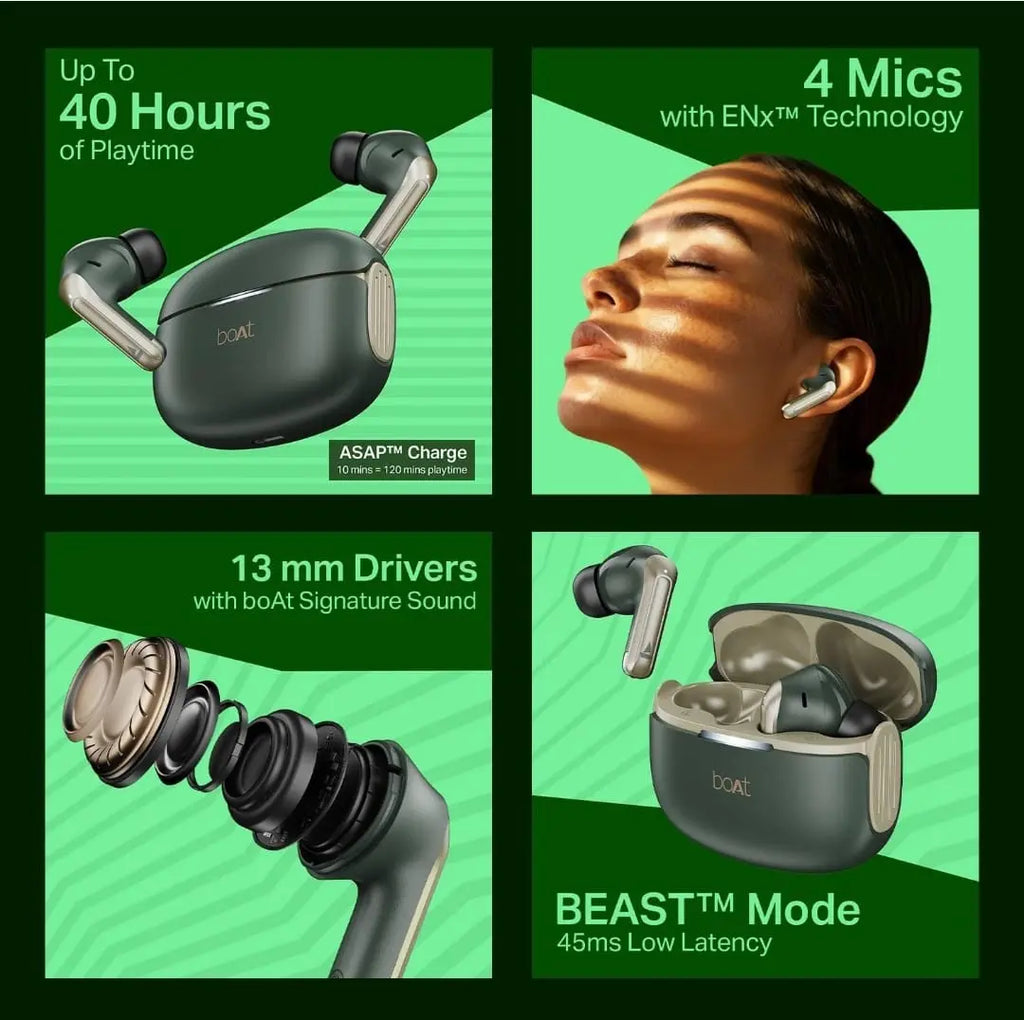 boAt Airdopes TWS Earbuds – Sage Green boAt
